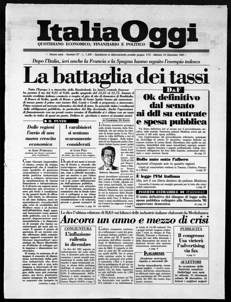 Italia oggi : quotidiano di economia finanza e politica